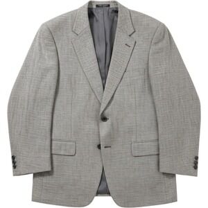 Bert Pulitzer Mens 100% Pure Silk Blazer Sport Coat Grey Black Textured‎ 44L